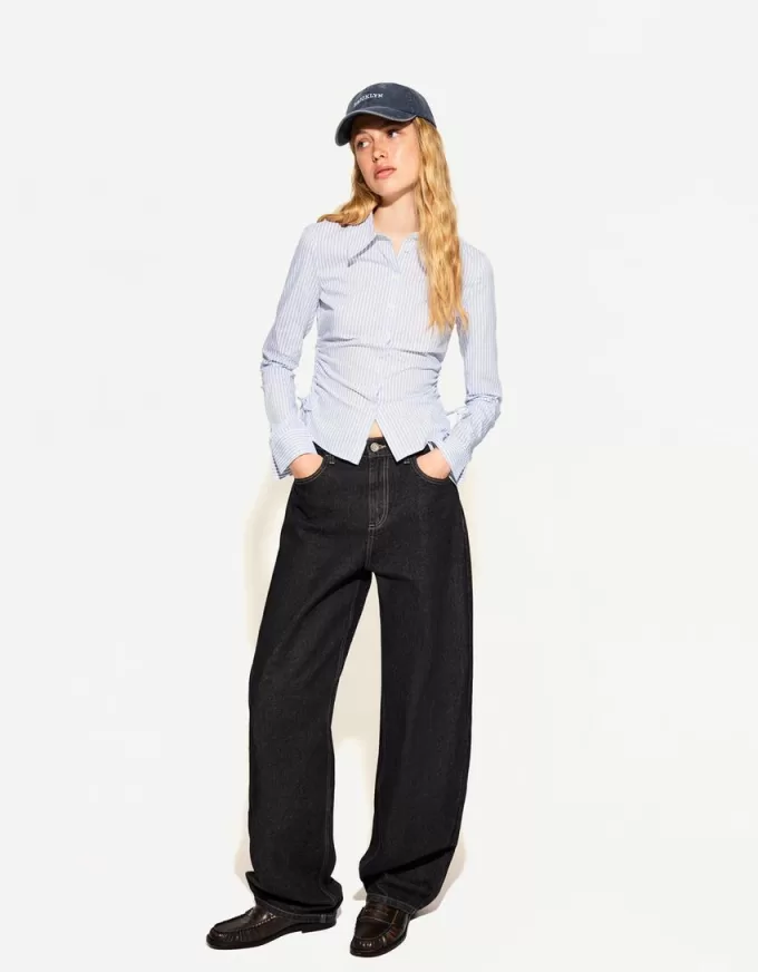 Camicia aderente con arricciatura