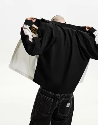 Camicia boxy fit a maniche lunghe con stampa Nascar