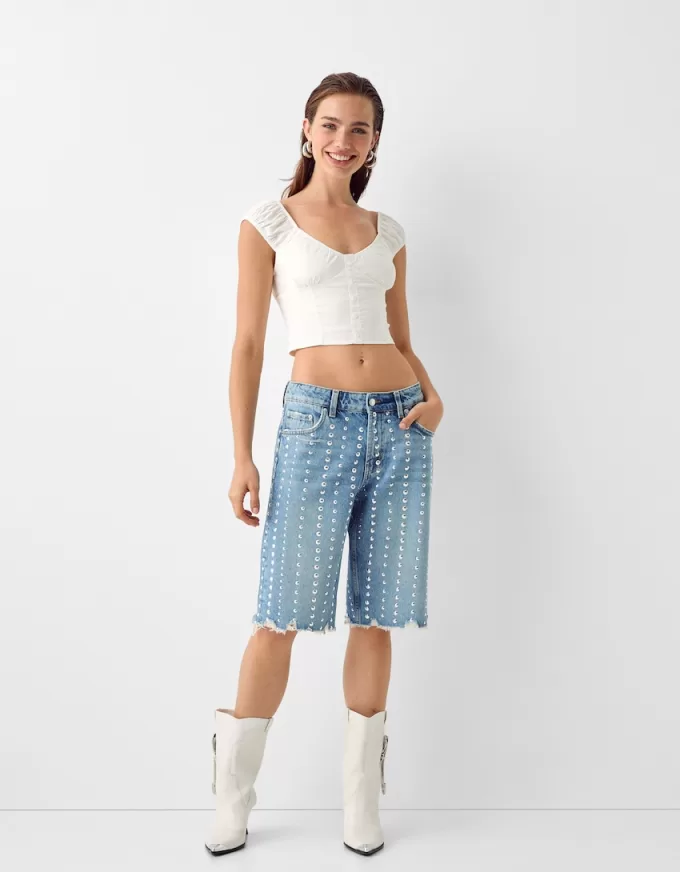 Camicia cropped con bottoni