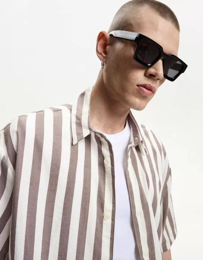 Camicia dalla vestibilità rilassata a maniche corte