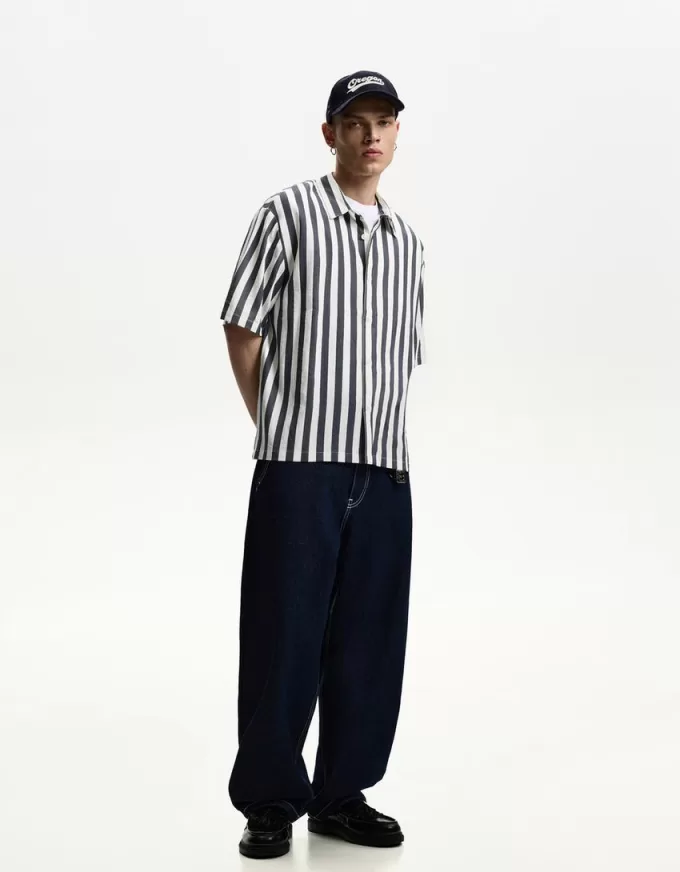 Camicia dalla vestibilità rilassata a maniche corte