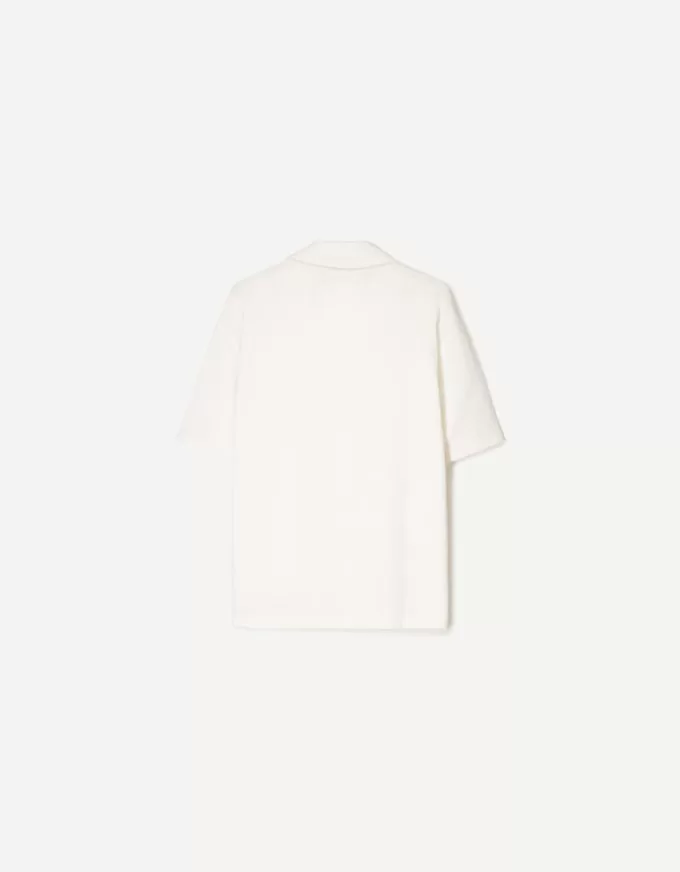 Camicia in crêpe a maniche corte