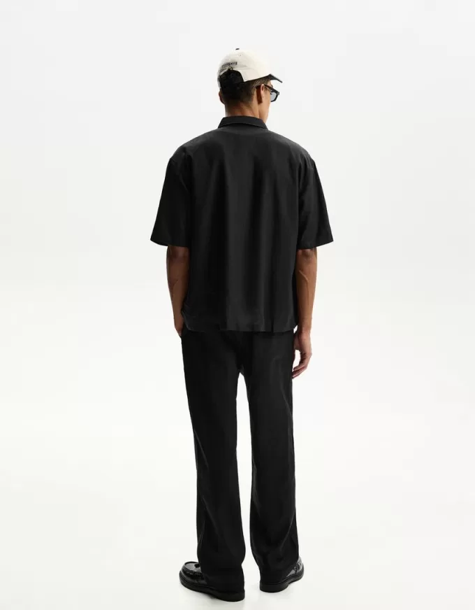 Camicia in misto lino a maniche corte