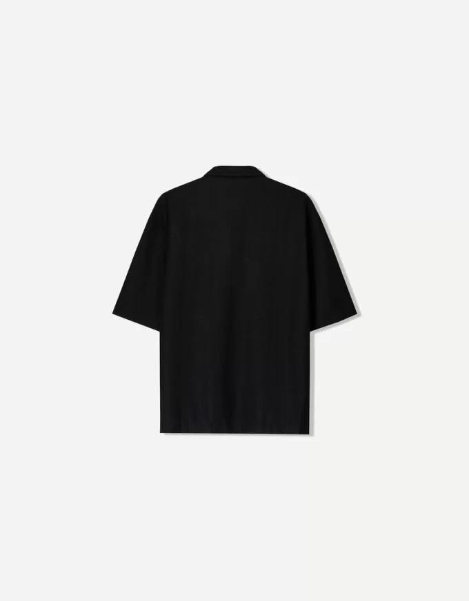 Camicia in misto lino a maniche corte