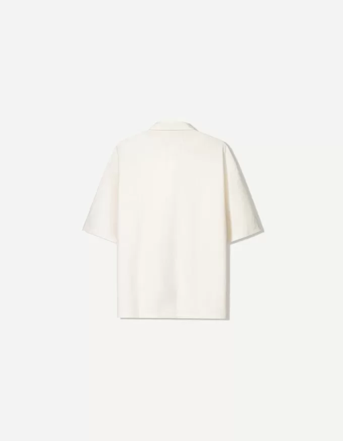 Camicia in misto lino a maniche corte