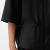 Camicia incrociata a maniche corte, vestibilità boxy, con fibbia