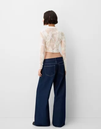 Camicia jacquard cropped