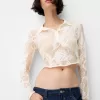 Camicia jacquard cropped