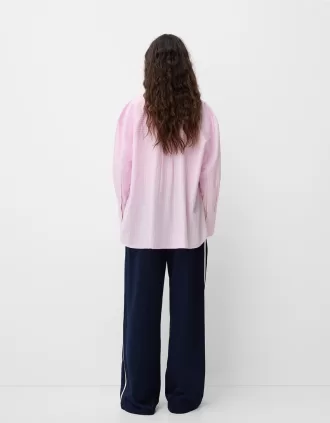 Camicia oversize a righe a maniche lunghe