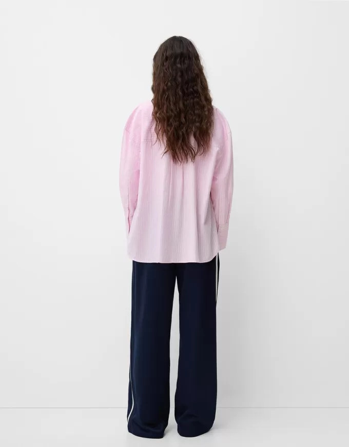 Camicia oversize a righe a maniche lunghe