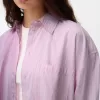 Camicia oversize a righe a maniche lunghe