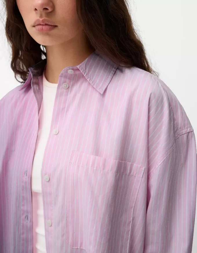 Camicia oversize a righe a maniche lunghe
