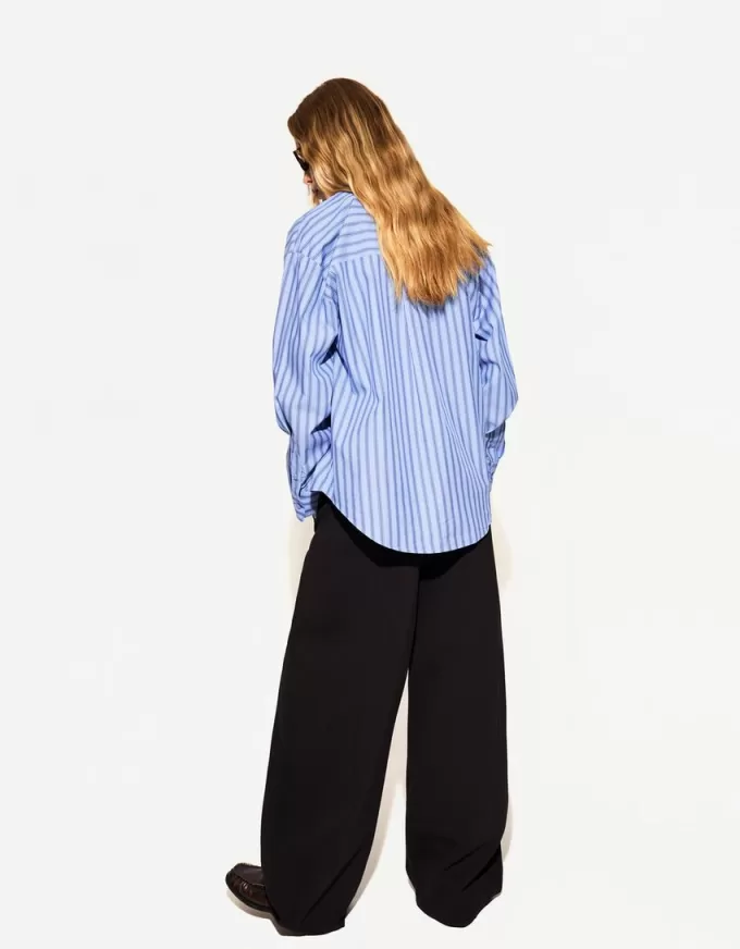 Camicia oversize in popeline