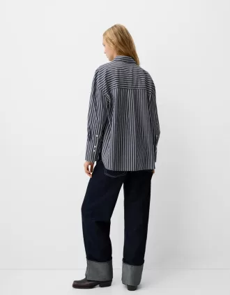Camicia oversize in popeline