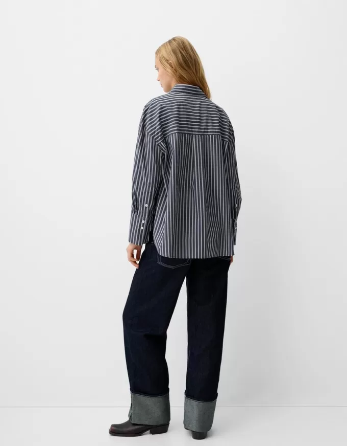 Camicia oversize in popeline