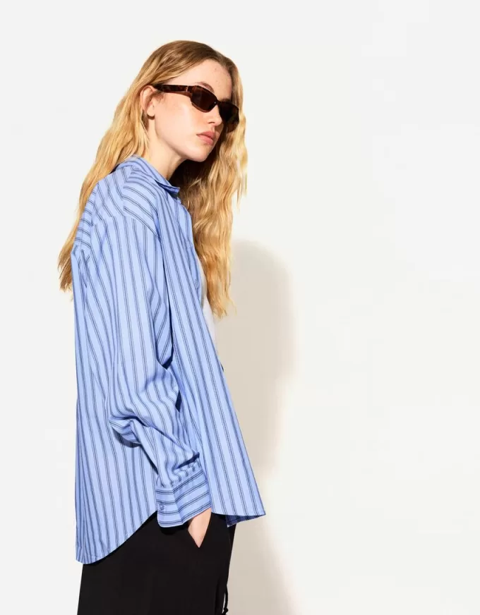 Camicia oversize in popeline
