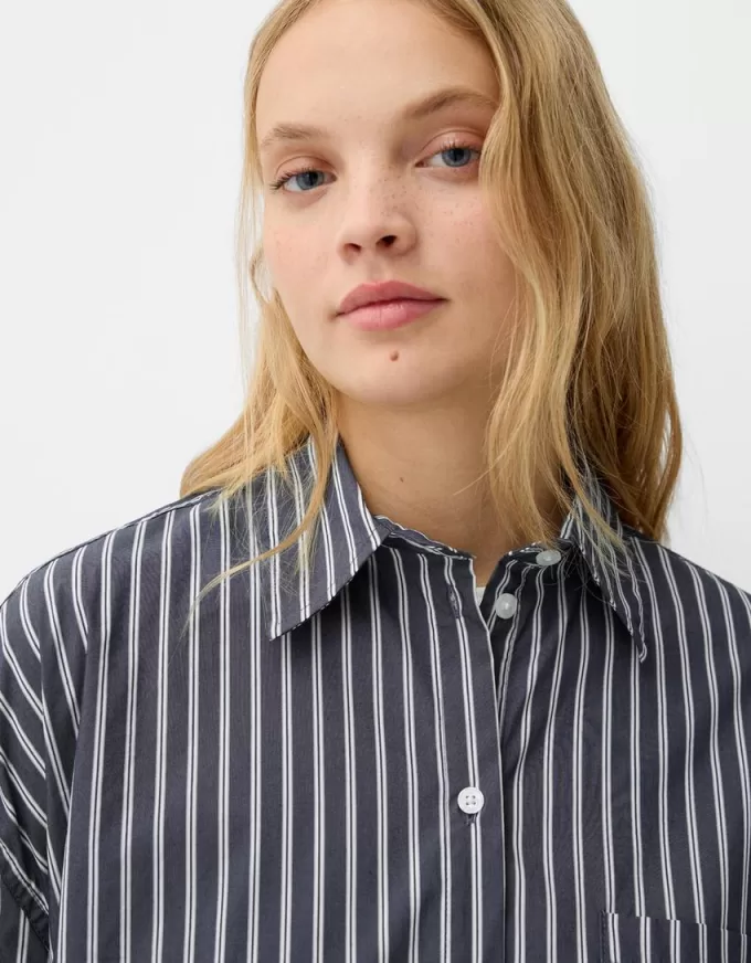 Camicia oversize in popeline