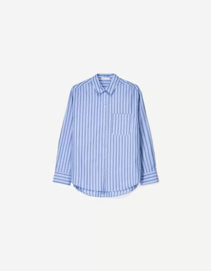 Camicia oversize in popeline