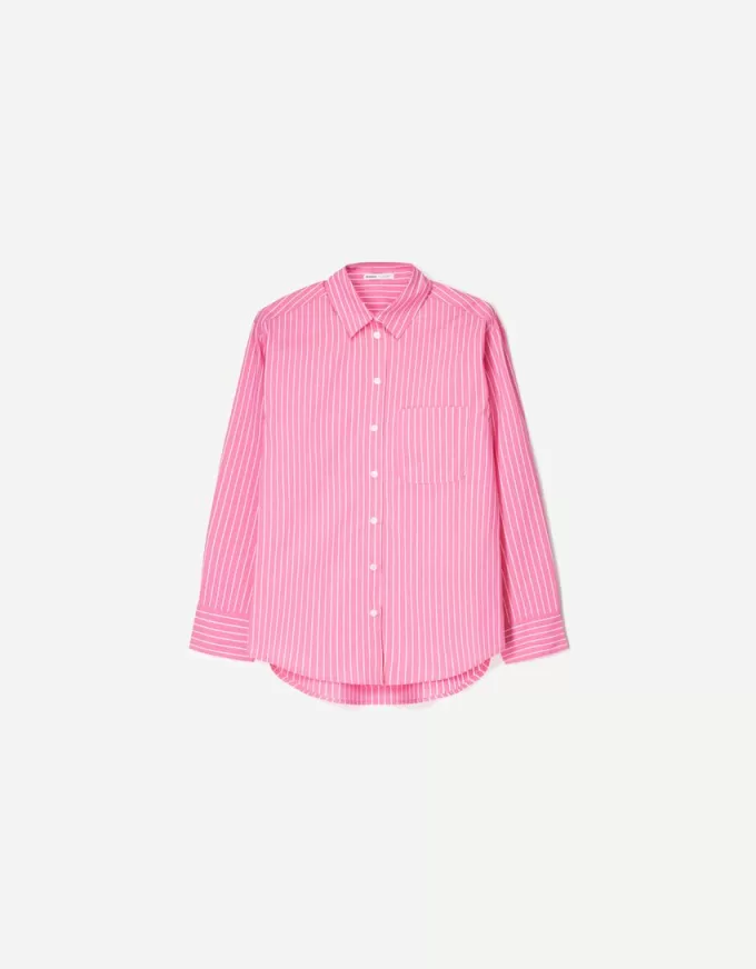 Camicia oversize in popeline