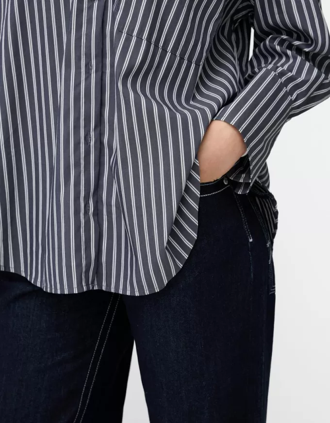 Camicia oversize in popeline
