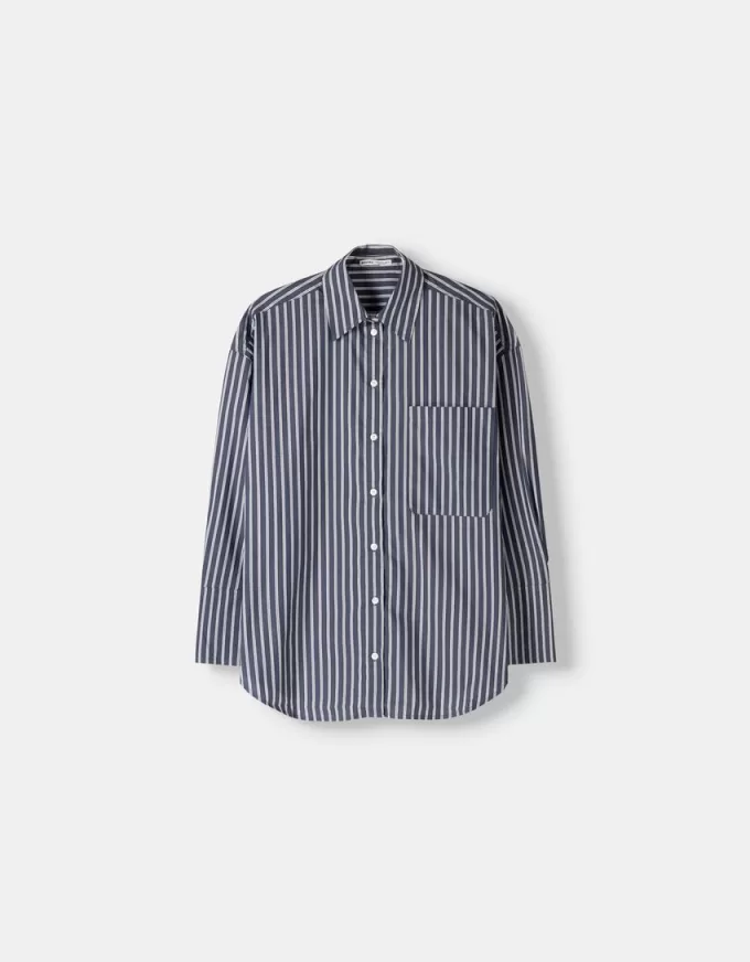 Camicia oversize in popeline