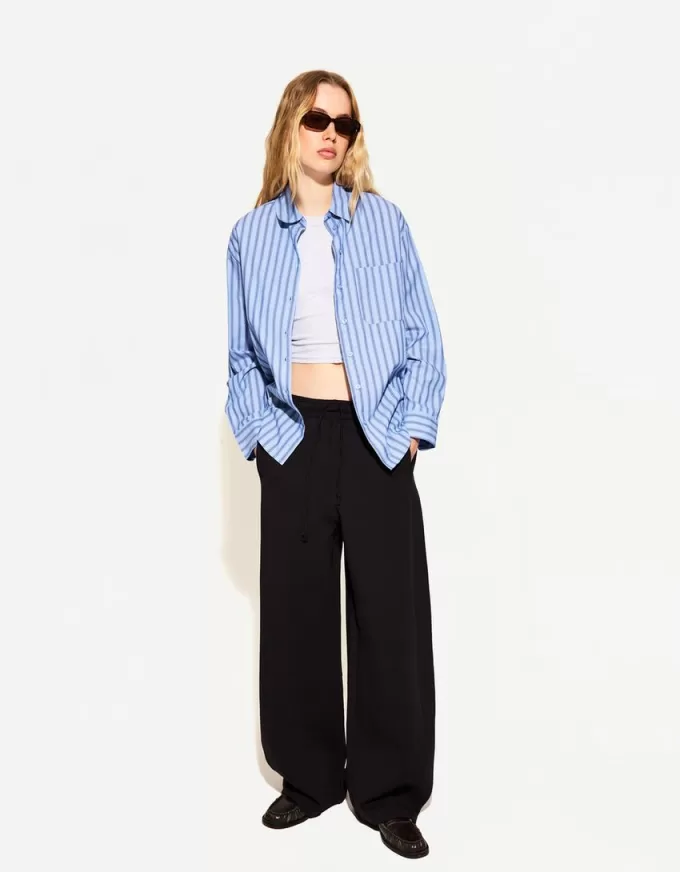 Camicia oversize in popeline