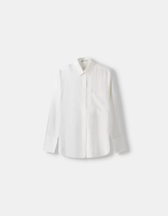 Camicia rustica oversize a maniche lunghe