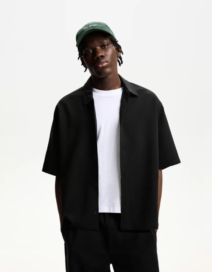 Camicia sartoriale dal taglio squadrato a maniche corte