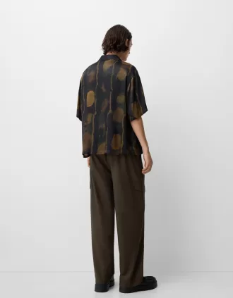 Camicia squadrata stampata a maniche corte