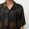 Camicia squadrata stampata a maniche corte