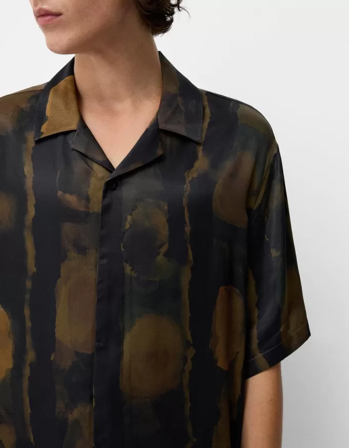 Camicia squadrata stampata a maniche corte