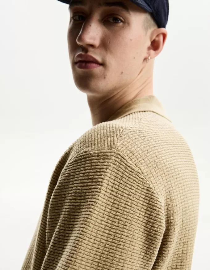 Camicia testurizzata a maniche corte