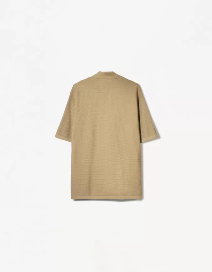 Camicia testurizzata a maniche corte