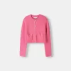 Cardigan girocollo testurizzato