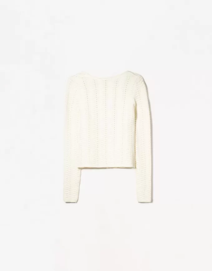 Cardigan in maglia aperta con scollo rotondo