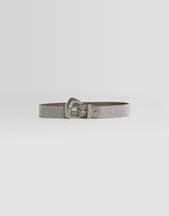 Cintura con fibbia in strass