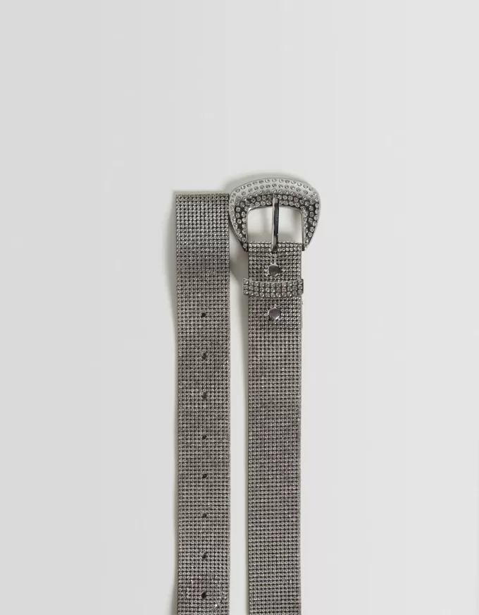 Cintura con fibbia in strass