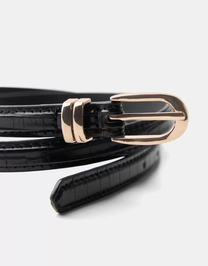 Cintura sottile con stampa animalier in rilievo