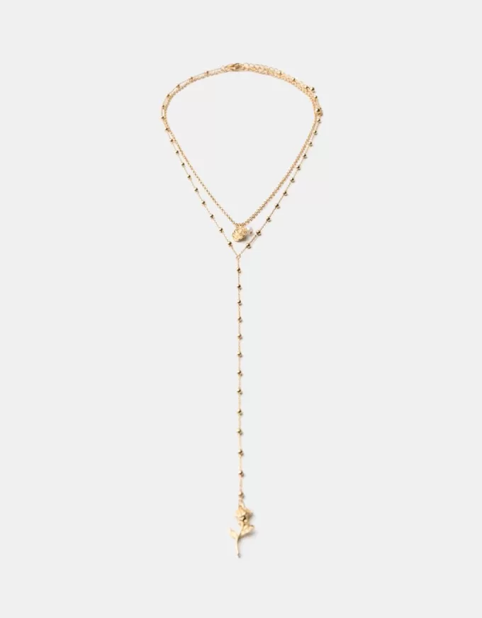 Collana lunga con rose