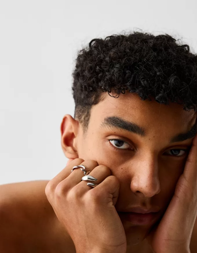 Confezione da 2 anelli in acciaio inox