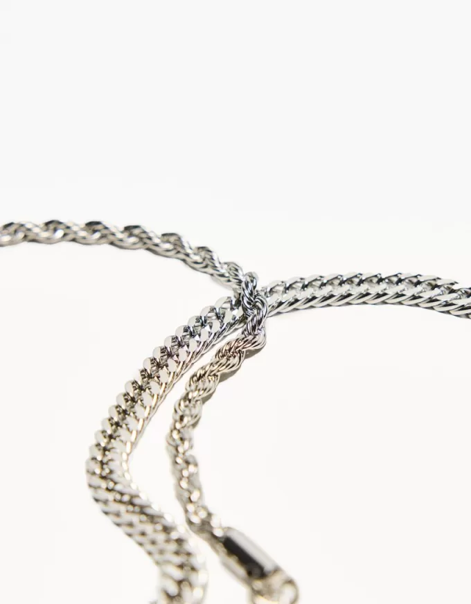 Confezione da 2 bracciali in acciaio Confezione da 2 bracciali in acciaio