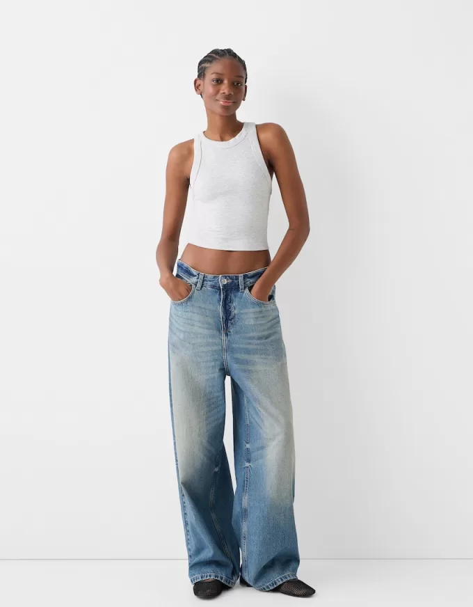 Confezione da 2 magliette a coste senza maniche