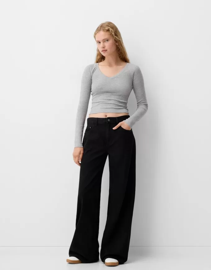 Confezione da 2 magliette a maniche lunghe con scollo a V