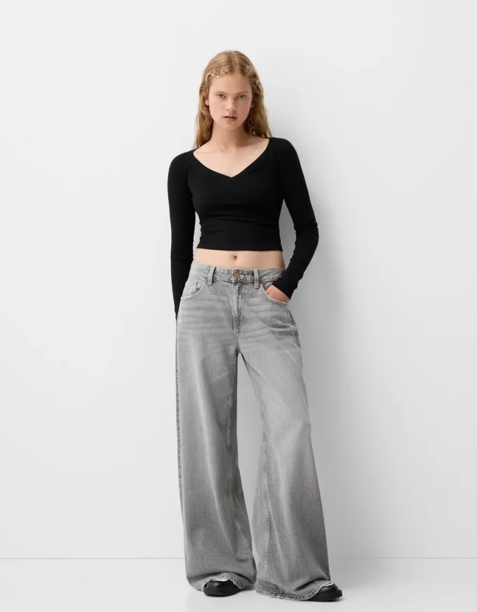 Confezione da 2 magliette a maniche lunghe con scollo a V