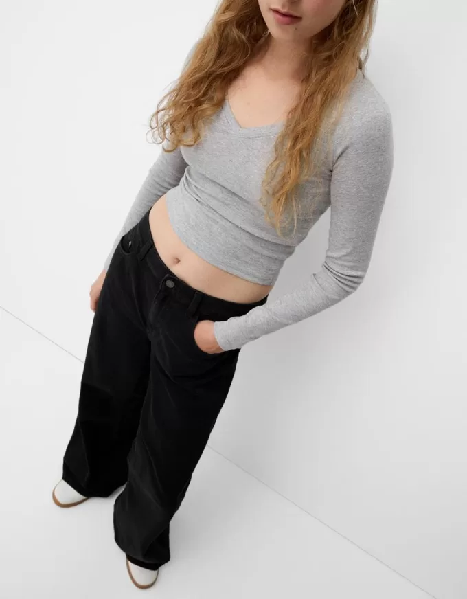 Confezione da 2 magliette a maniche lunghe con scollo a V