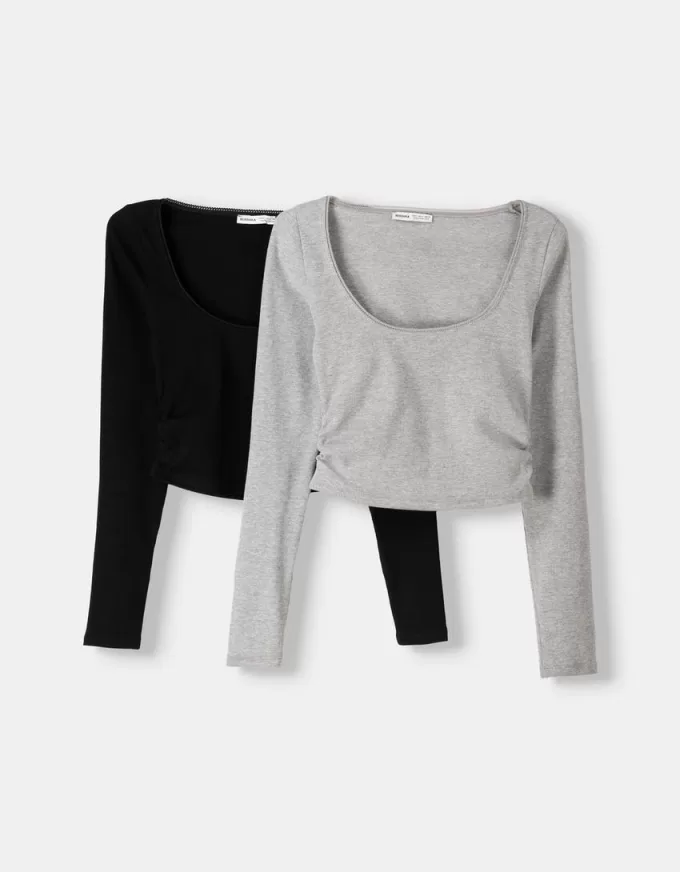 Confezione da 2 magliette girocollo a maniche lunghe