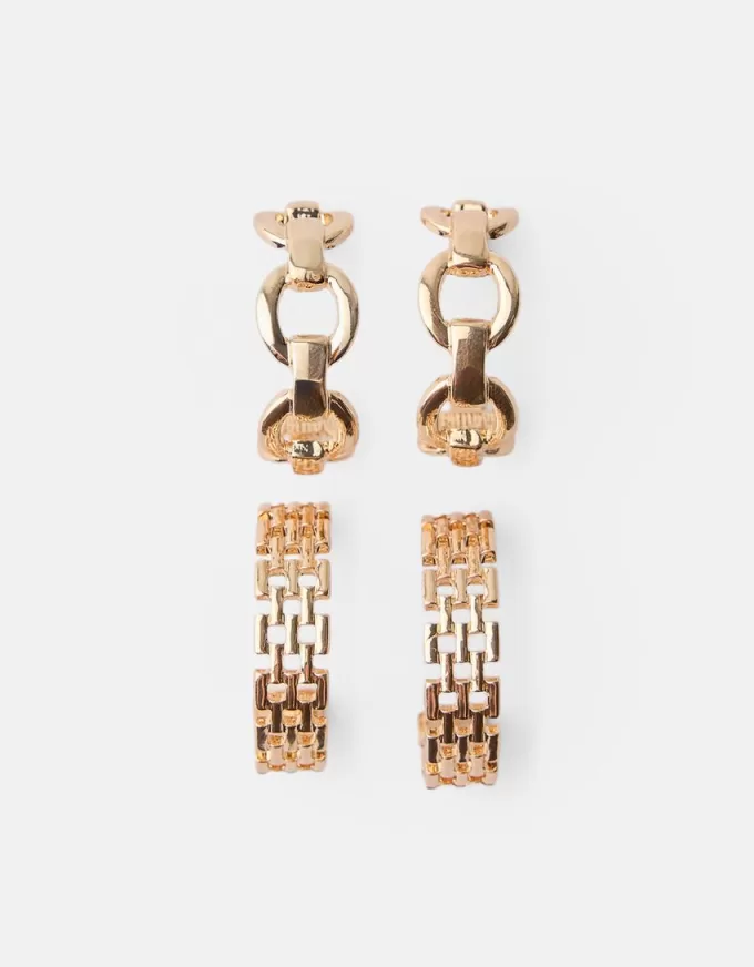 Confezione da 2 orecchini a catena – Signature Edition