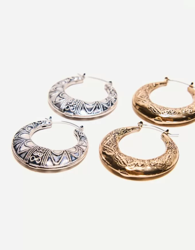 Confezione da 2 orecchini a cerchio boho