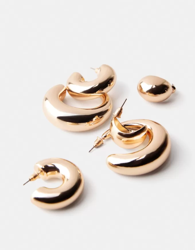 Confezione da 3 orecchini a cerchio grossi