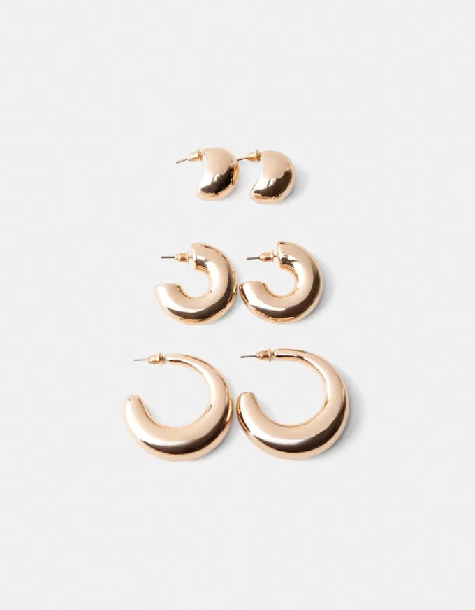 Confezione da 3 orecchini a cerchio grossi
